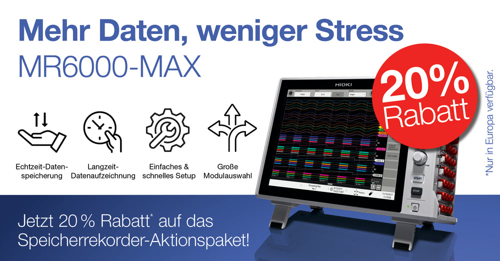 Hioki - MR6000-01 - 32-Kanal modularer Speicherrekorder, 200 MS/s, 1000 V, Touchscreen - VolTech GmbH