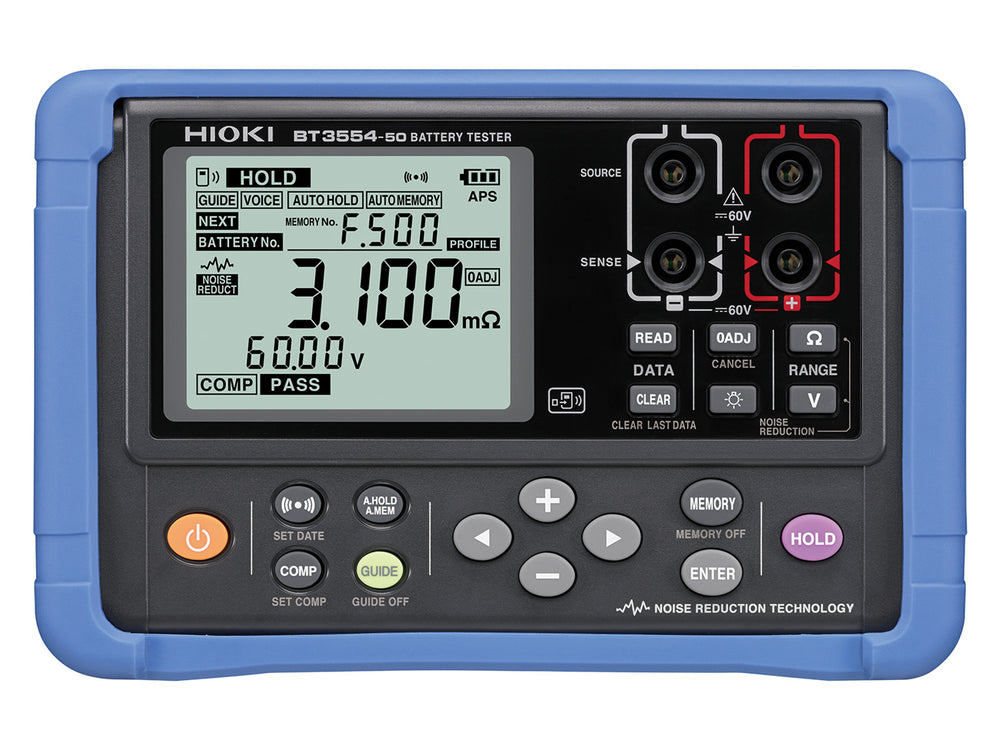 Hioki - BT3554-50 - Tragbarer Batterietester, DC-Spannung und AC-Widerstand - VolTech GmbH