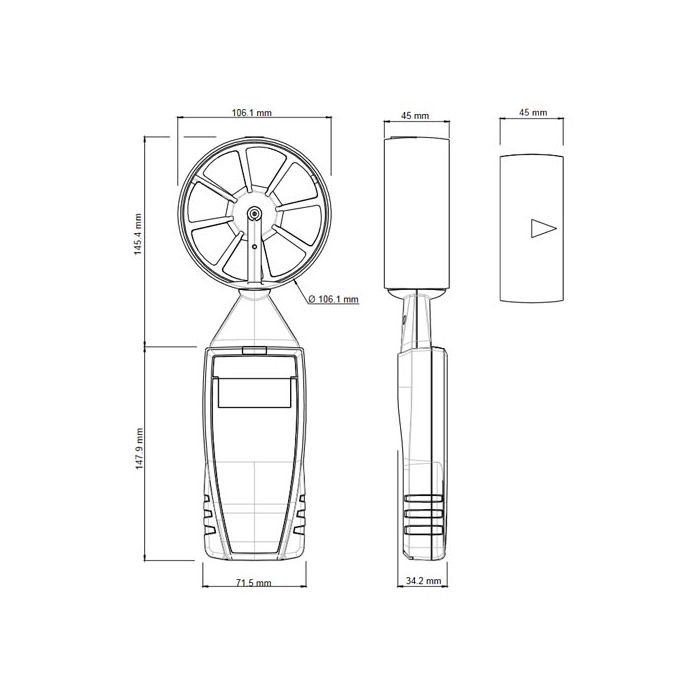 KIMO Flügelradanemometer Ø 100 mm | LV 50 - VolTech GmbH