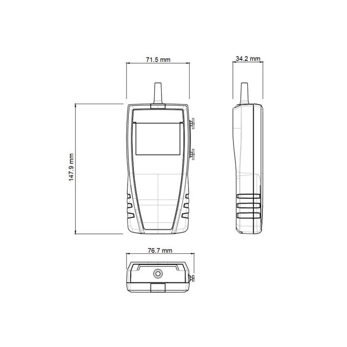 KIMO Flügelradanemometer mit abgesetzter Sonde Ø 70 mm | LV 117 - VolTech GmbH