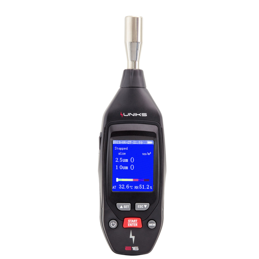 Uniks E16 Partikelzähler mit Temperatur- und Luftfeuchtemesser - VolTech GmbH
