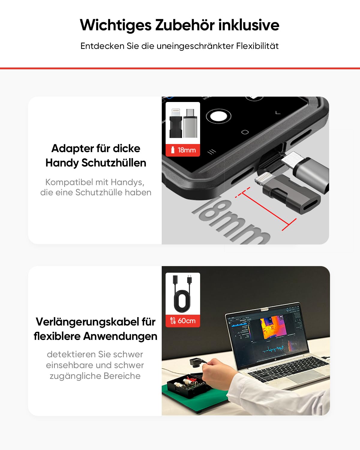 HIKMICRO Mini2PlusV2 Wärmebildkamera mit manuellem Fokus, 256x192, 25Hz (Android/iOS) - VolTech GmbH