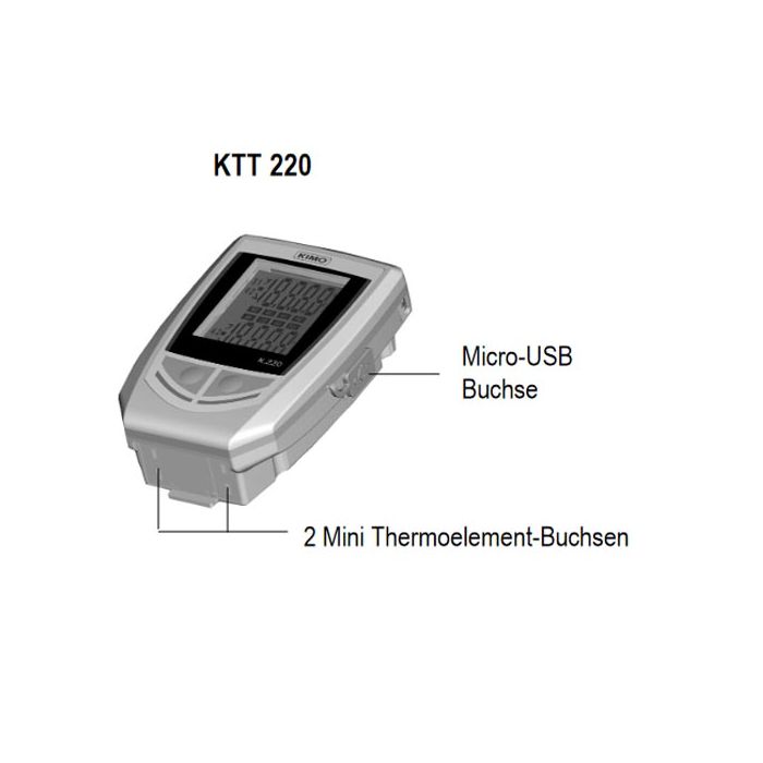KIMO Temperatur-Datenlogger für 2 Thermoelemente | KTT 220 - VolTech GmbH