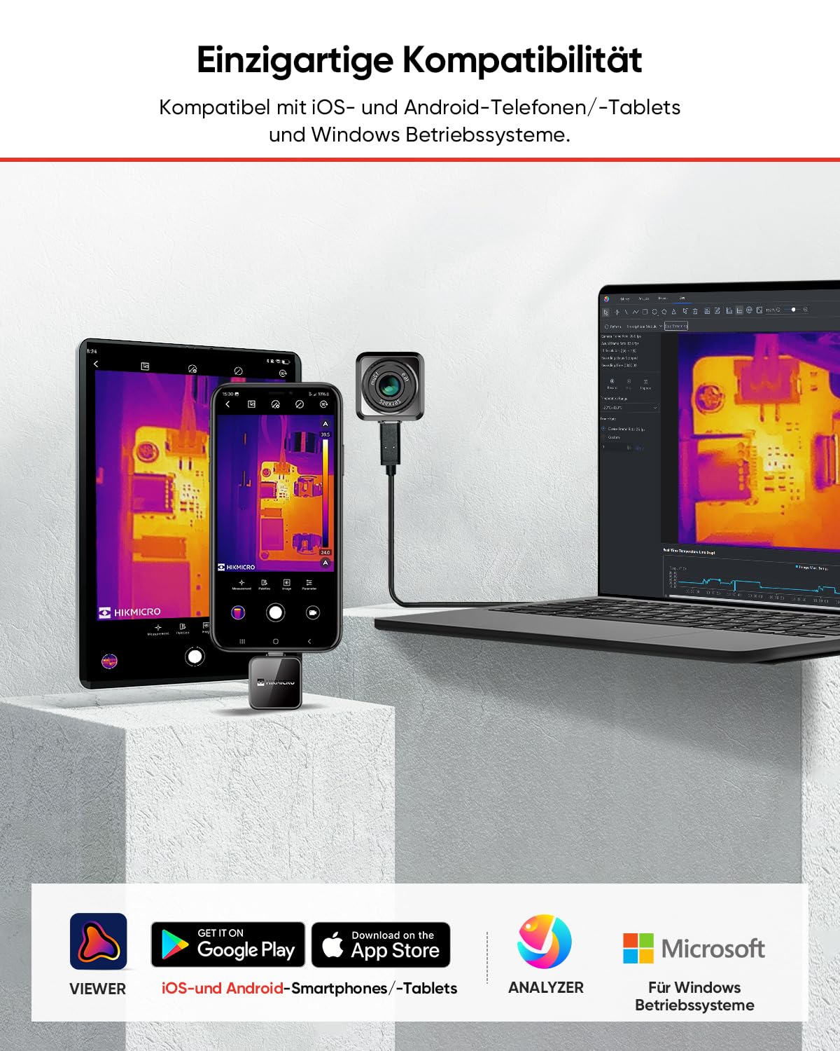 HIKMICRO Mini2PlusV2 Wärmebildkamera mit manuellem Fokus, 256x192, 25Hz (Android/iOS) - VolTech GmbH