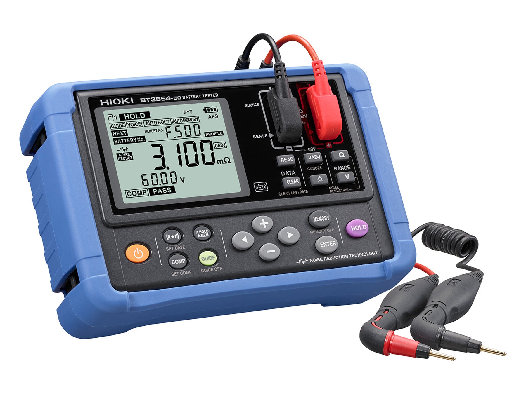 Hioki - BT3554-50 - Tragbarer Batterietester, DC-Spannung und AC-Widerstand - VolTech GmbH