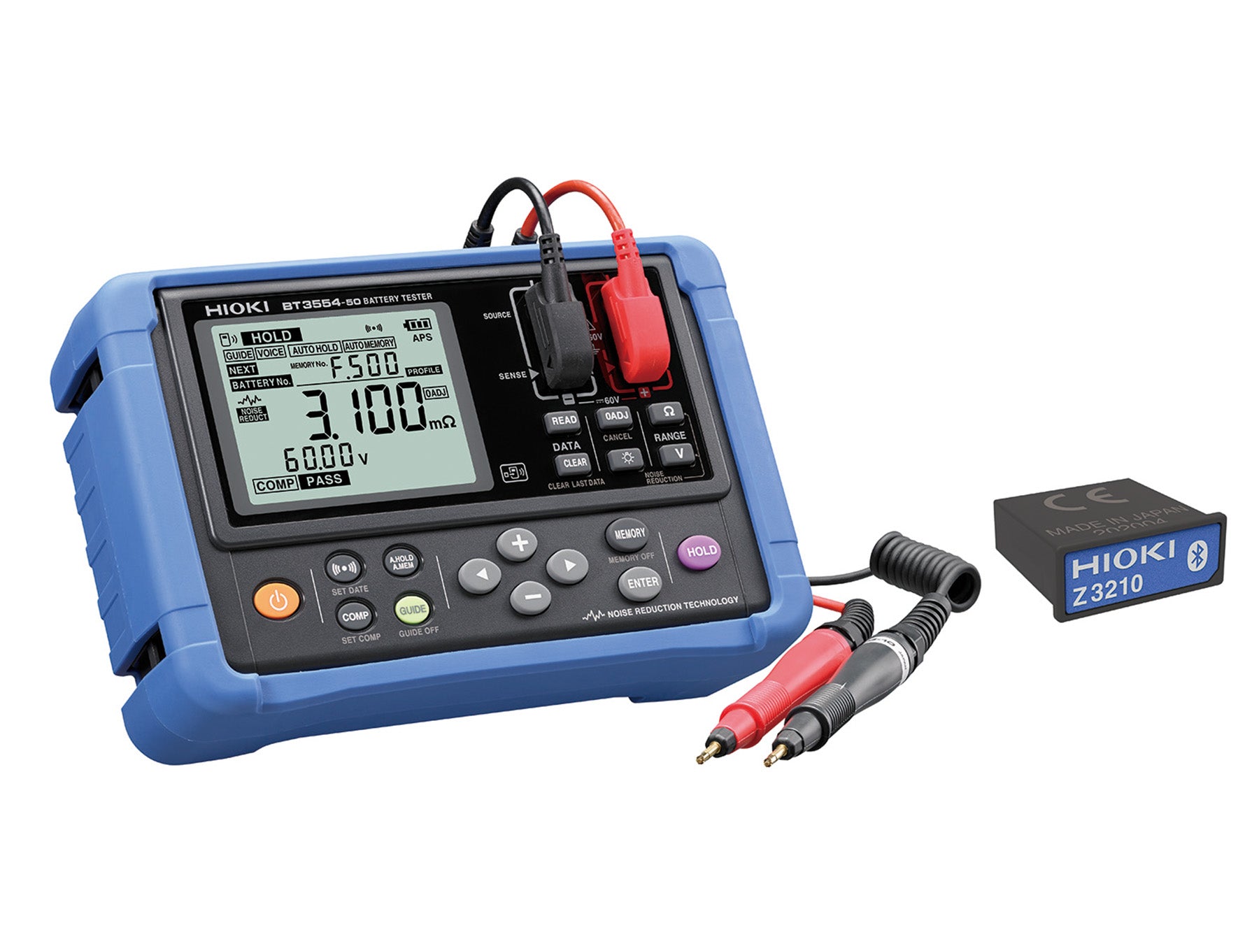 Hioki - BT3554-91 - Tragbarer Batterietester, 9465-10 Prüfkabel und Z3210 - VolTech GmbH
