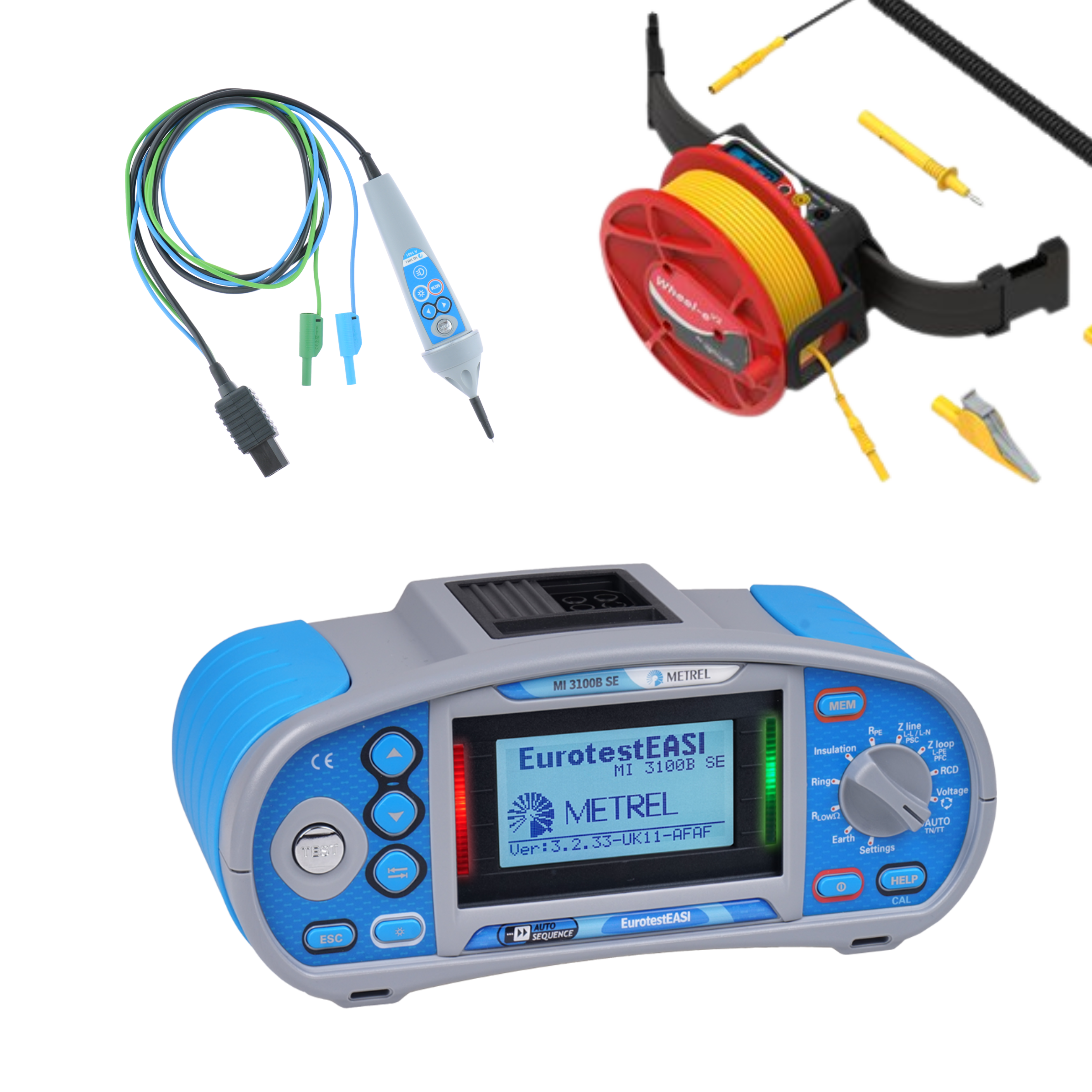 Metrel MI 3100 BSE mit Tipcommander und PJP Wheel-e 1 Ohm - VolTech GmbH