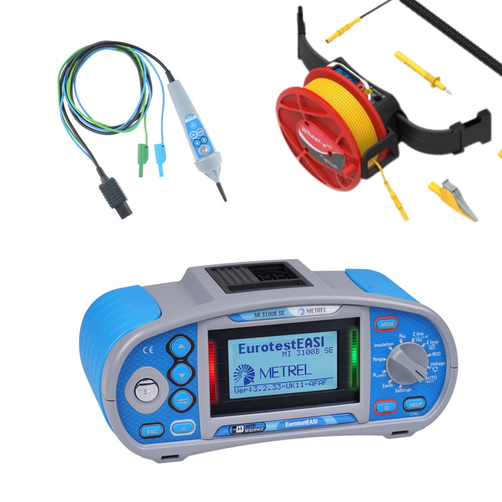 Metrel MI 3100 BSE mit Tipcommander und PJP Wheel-e 1 Ohm - VolTech GmbH