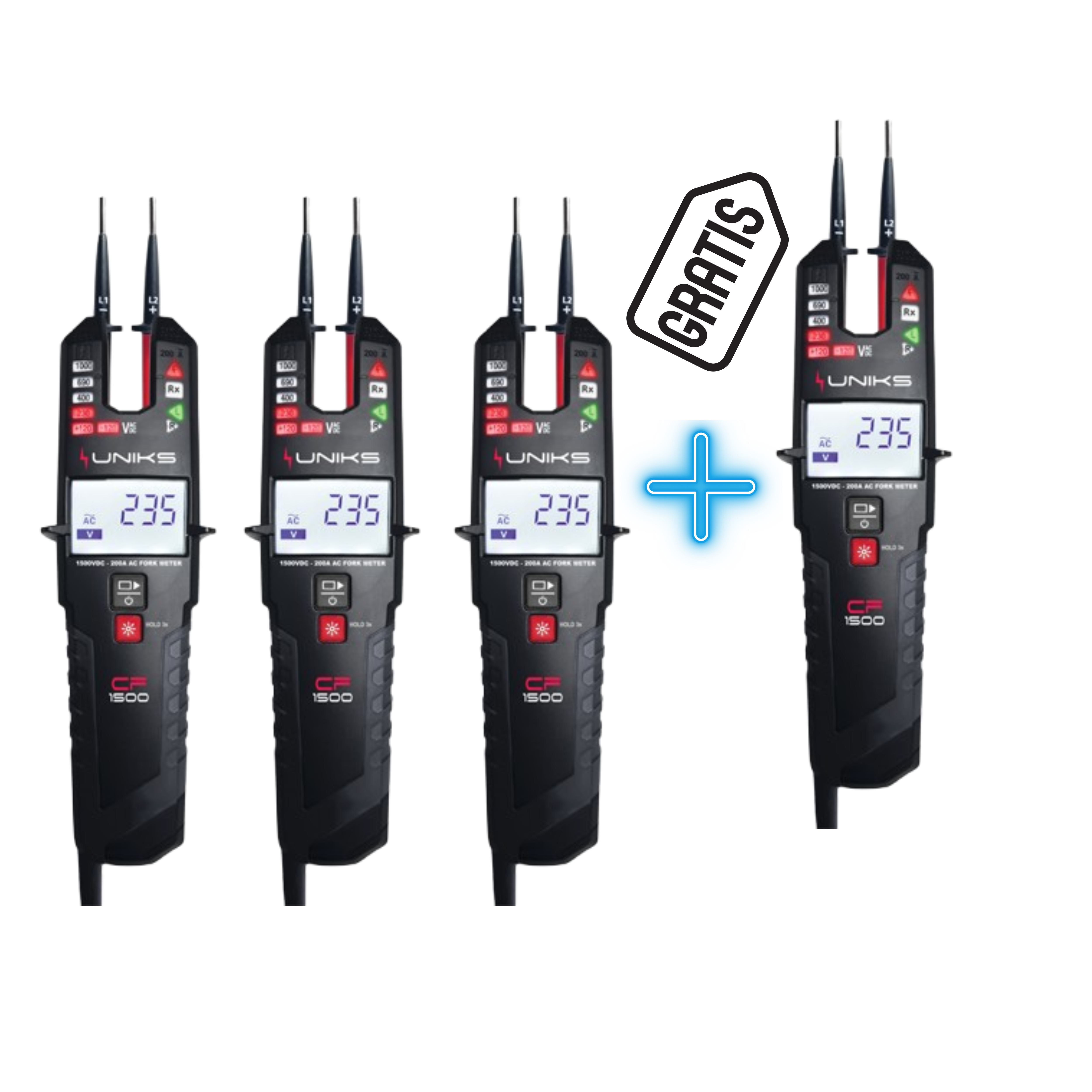 Uniks CF1500 Strom- und Spannungsprüfer 1500 V DC Multipack - VolTech GmbH