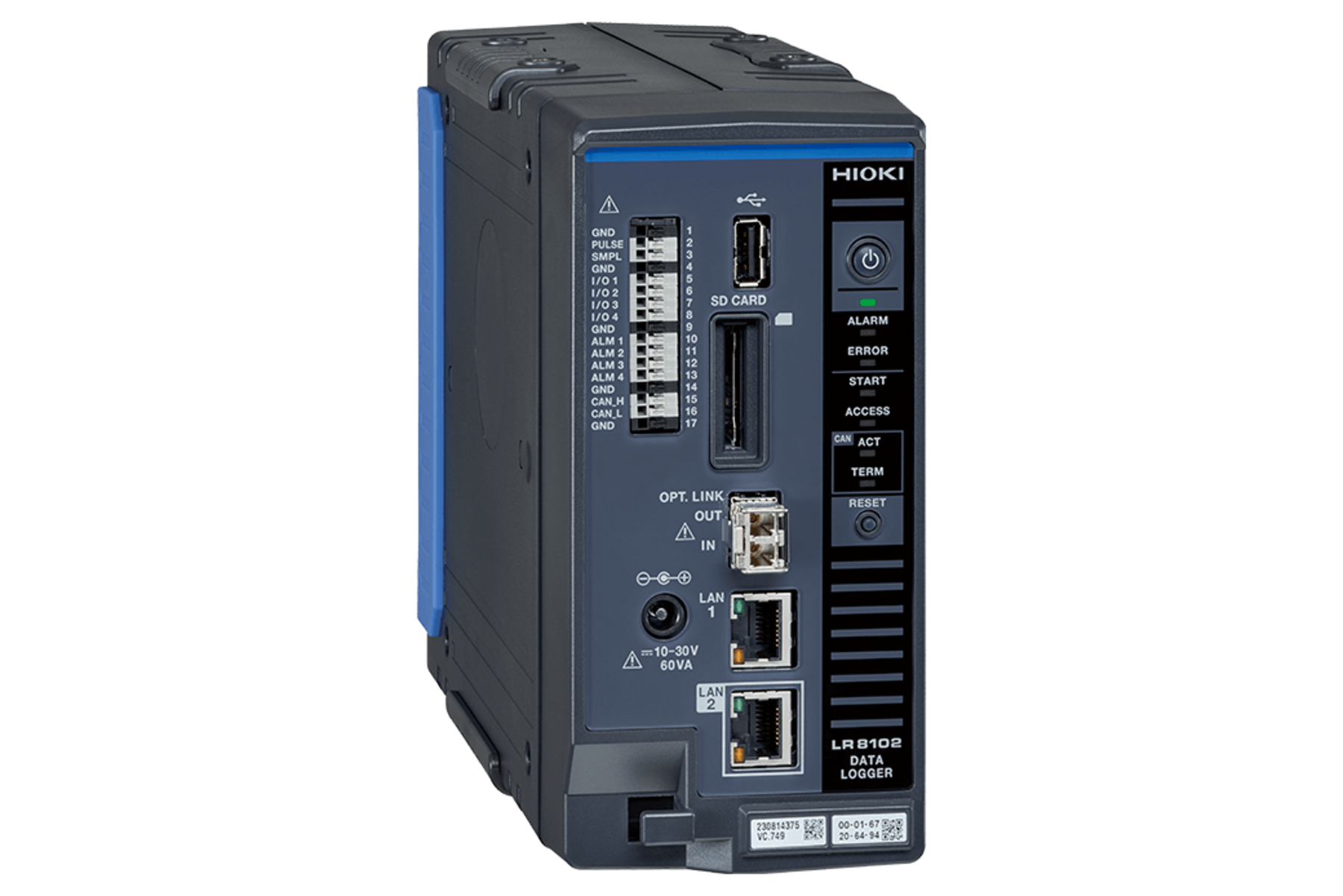 Hioki - LR8102 - Modularer Mehrkanal-Datenlogger für Systemintegration, opt. Sync, UDP, CAN - VolTech GmbH