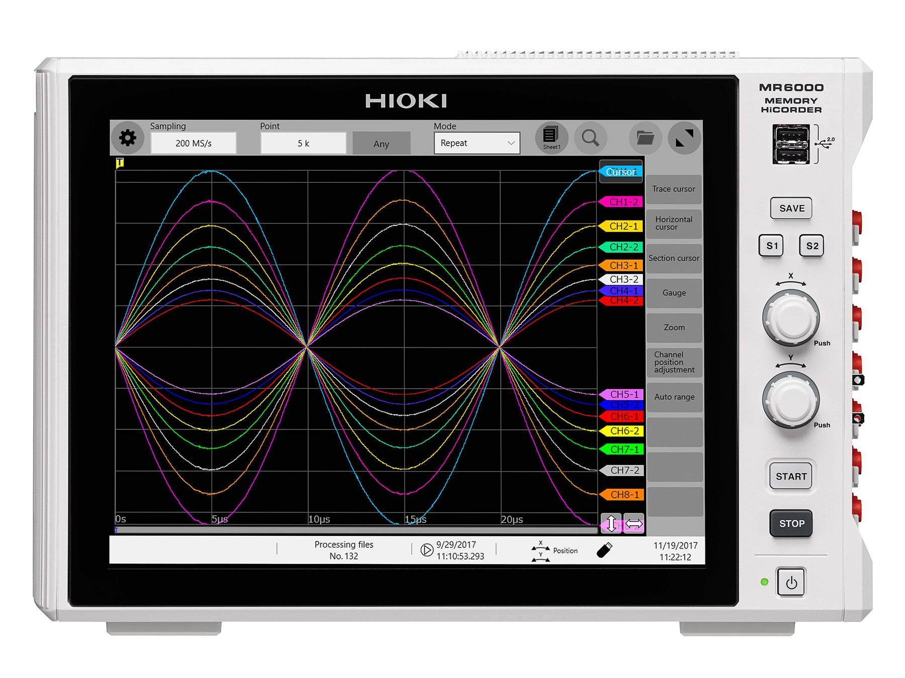 Hioki - MR6000-01 - 32-Kanal modularer Speicherrekorder, 200 MS/s, 1000 V, Touchscreen - VolTech GmbH