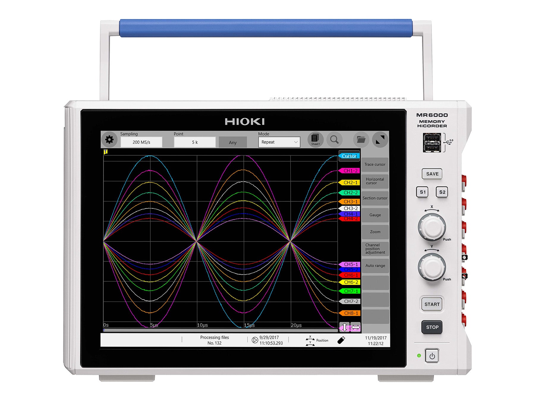 Hioki - MR6000-01 - 32-Kanal modularer Speicherrekorder, 200 MS/s, 1000 V, Touchscreen - VolTech GmbH