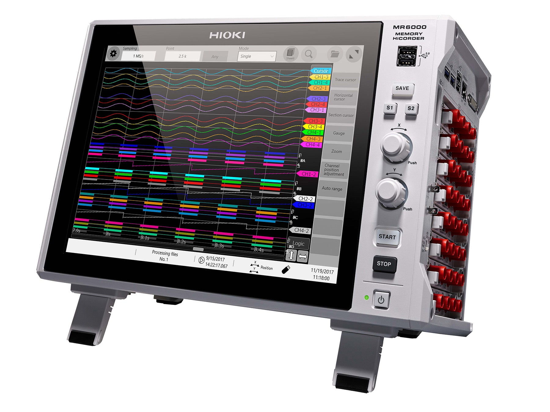 Hioki - MR6000-01 - 32-Kanal modularer Speicherrekorder, 200 MS/s, 1000 V, Touchscreen - VolTech GmbH