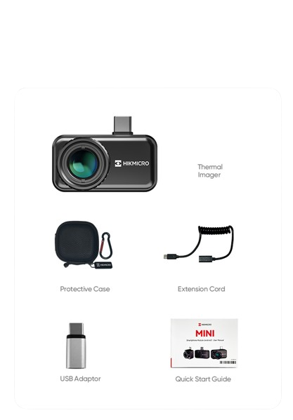 HIKMICRO Mini3 Wärmebildkamera mit manuellem Fokus, Auflösung 384x288, 25Hz/50Hz und USB-C - VolTech GmbH