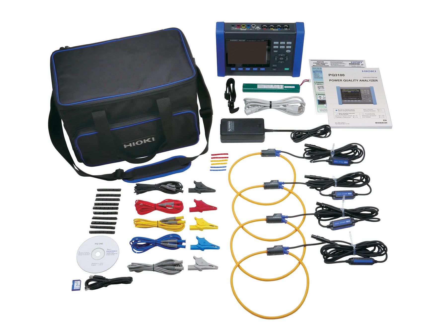 Hioki - PQ3100-94 - Netzqualitätsmessgerät mit 4 flexiblen Stromwandlern - VolTech GmbH