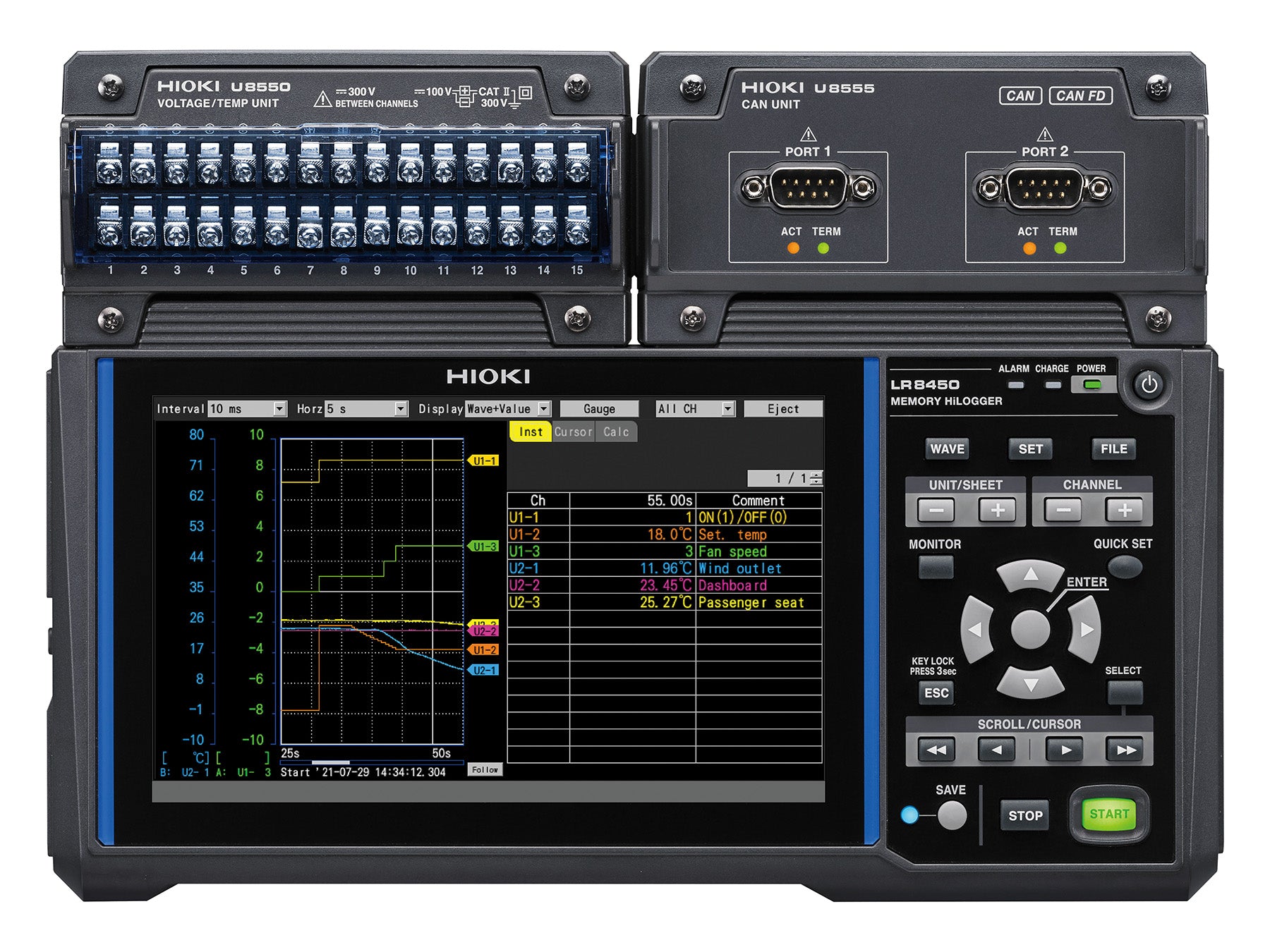 Hioki - U8555 - Loggermodul für CAN/CAN FD Input und Output - VolTech GmbH
