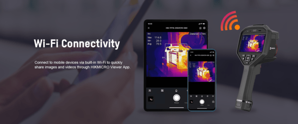 HIKMICRO G61 Wärmebildkamera -20°C - 650°C, 640x480 Px, SuperIR 1280x960 Px, MIF, WiFi, 50Hz, GPS - VolTech GmbH