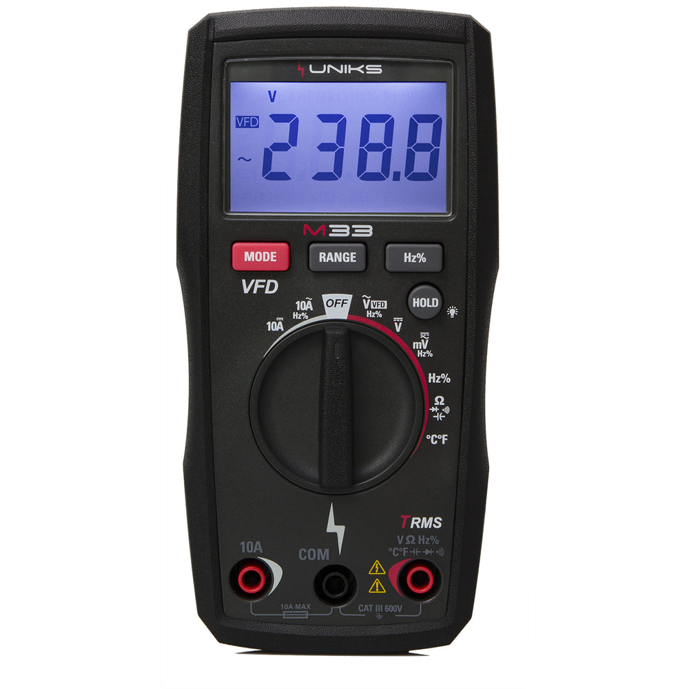 UNIKS M33 Slim Digital-Multimeter TRMS 600V 10A AC/DC - VolTech GmbH