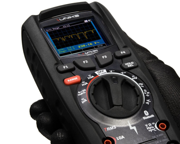 Uniks M103 Ultraresistentes TRMS Multimeter, IEC-EN 61010-1 CAT IV 600V, CAT III 1000V, mit DATALOGGER-Funktion - VolTech GmbH