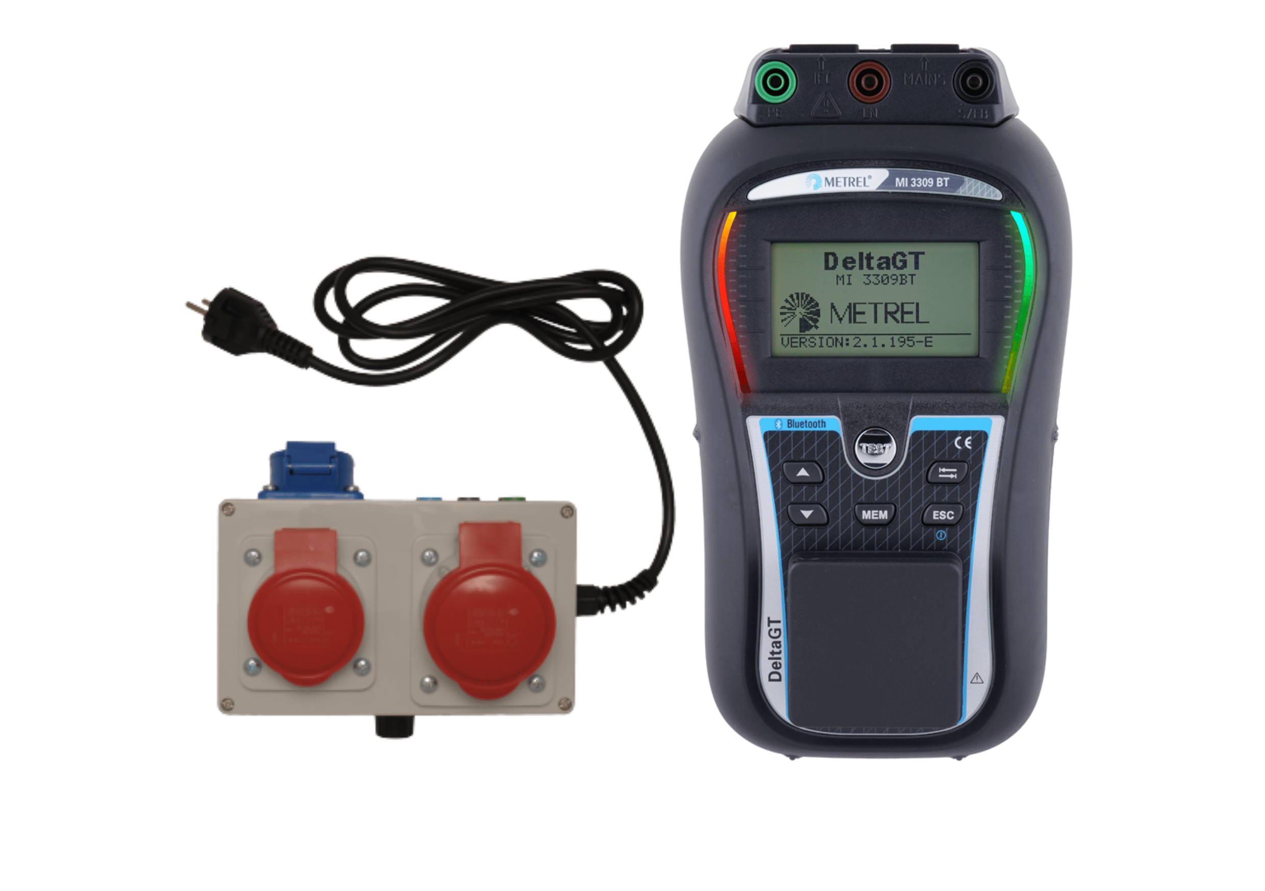 Gerätetester SET Metrel MI 3309 BT DeltaGT - CH und A 1207 Dreiphasenadapter - VolTech GmbH