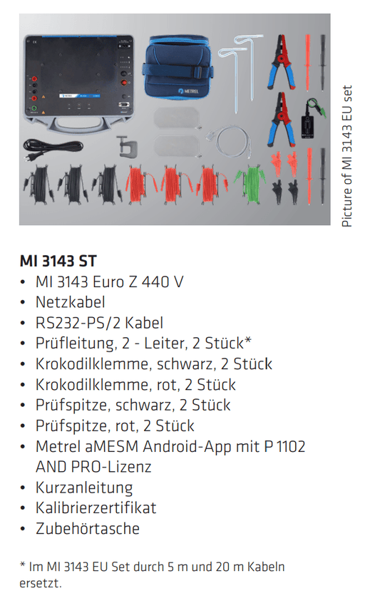 Metrel MI 3143 Euro Z 440 V + MI 3155 LT / Impedanztester SET - VolTech GmbH