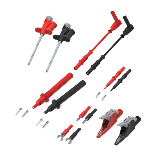 Kit Prüfspitzen + Messleitungen + Klemmhaken + Adapter + Krokodilklemmen - VolTech GmbH