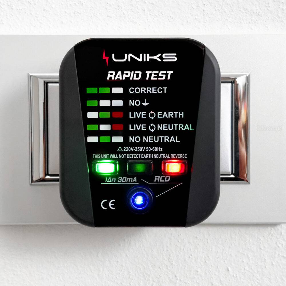 Uniks RAPID TEST / Prüfgerät für Steckdosenpolarität und Fehlerstromschutz - VolTech GmbH