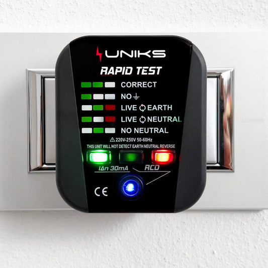Uniks RAPID TEST / Prüfgerät für Steckdosenpolarität und Fehlerstromschutz - VolTech GmbH