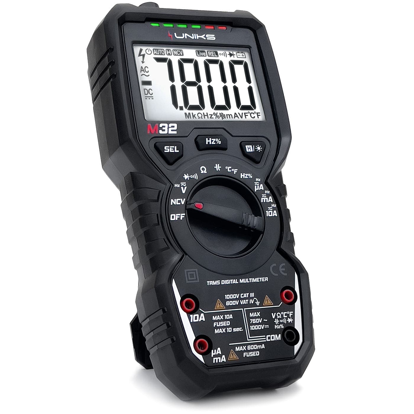 Uniks M32 Digital-Multimeter TRMS, Strom 10A, CAT III 1000V und CAT IV 600V - VolTech GmbH